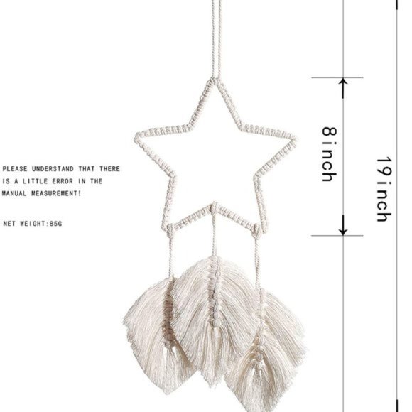 2 pcs Macrame Star Leaf Tassel Boho Wall Hanging - Picture 6 of 7